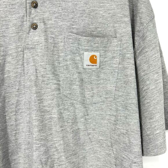 Carhartt Polo Heather Gray Men's 2XL Front Pocket - Picture 4 of 6